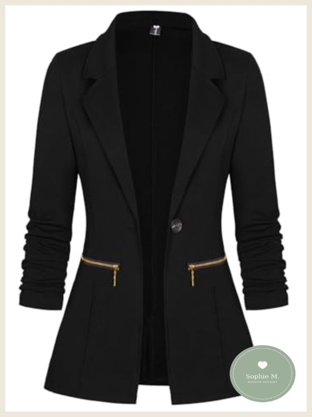 Women's Casual Stretch Blazer Long Sleeve Lapel Collar Office Work Suit Jacket